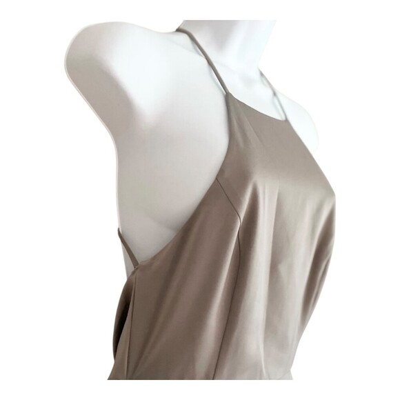 NWT Lovers Friends Dark Grey Satin Sheyla Gown Halter High Slit - Picture 6 of 6